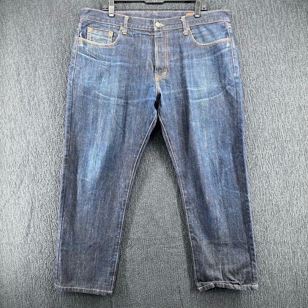Jean Shop Rocker Straight Leg Indigo Blue‎ Denim Jeans 100% Cotton Size 38x30